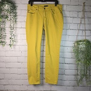 EILEEN FISHER SUNNY YELLOW JEANS WOMENS ORGANIC COTTON SKINNY JEANS SIZE 8